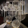 Modern Brief Loft Spark Ball LED Chandelier Fixture Firework Ball Stainless Steel Pendant Lamp for Home Decor Lighting 110-240V