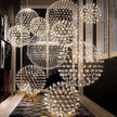 Modern Brief Loft Spark Ball LED Chandelier Fixture Firework Ball Stainless Steel Pendant Lamp for Home Decor Lighting 110-240V