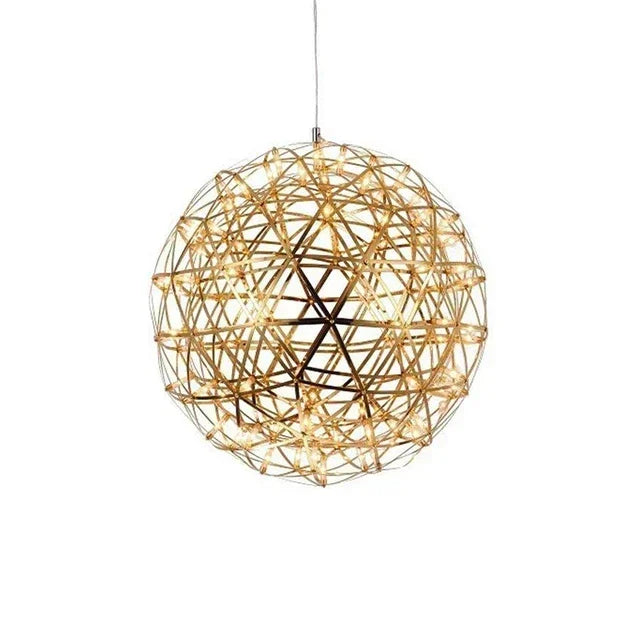 Modern Brief Loft Spark Ball LED Chandelier Fixture Firework Ball Stainless Steel Pendant Lamp for Home Decor Lighting 110-240V