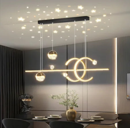Modern Lighting –  Dining Room Chandelier Modern Minimalist New Star Top Nordic Long Dining Table Lamp Gold Black Home Lighting Pendant Lights