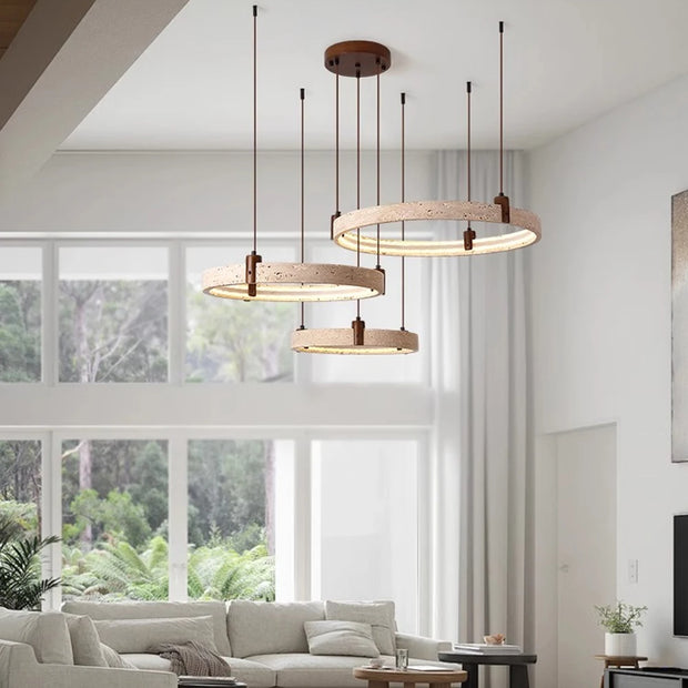 Modern Lighting –  Elevate Your Living Room With Our Luxury Natural Stone LED Chandelier High-end Pendant Light 40cm 50cm 60cm Dimming Function