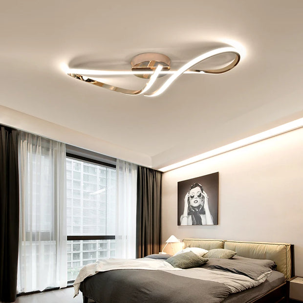 Modern Lighting –  Modern Ceiling Chandelier Gold/Chrome Led Ceiling Lights For Living Bedroom Dimmable Kitchen Dining Room ceiling lamp lustre