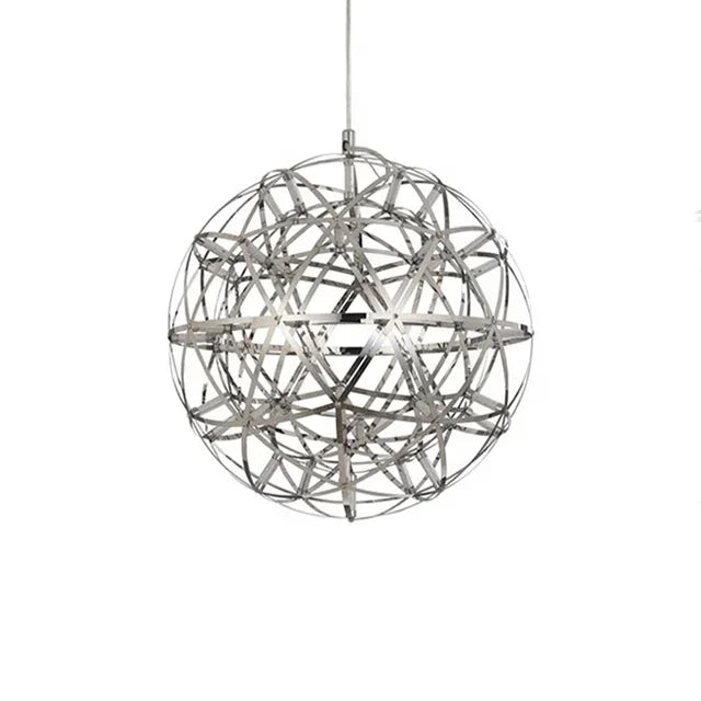 Modern Brief Loft Spark Ball LED Chandelier Fixture Firework Ball Stainless Steel Pendant Lamp for Home Decor Lighting 110-240V